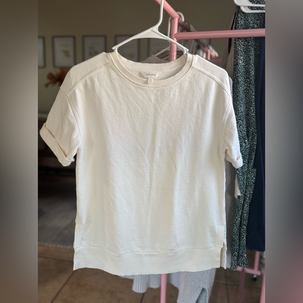 Cream Short Sleeve Top